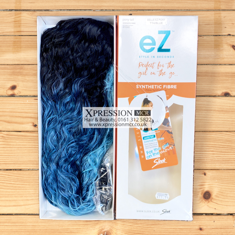 By Sleek Unisex Multicoloured (Tt4.blue) Sleek Belle Ez Ponytail Synthetic Hair 30'' Inch