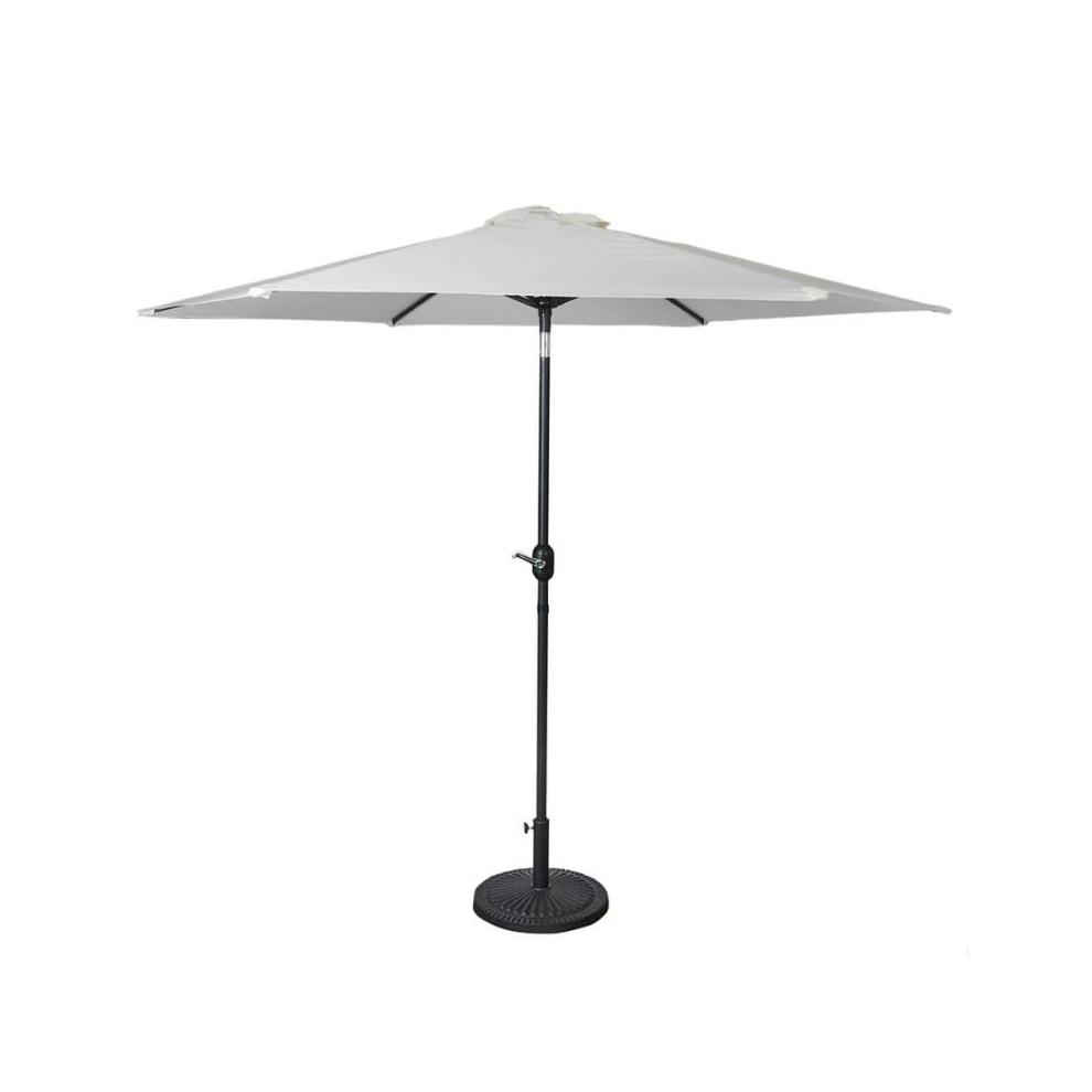 Garden Parasol with Crank & Tilt Function 2.7m Grey including cover