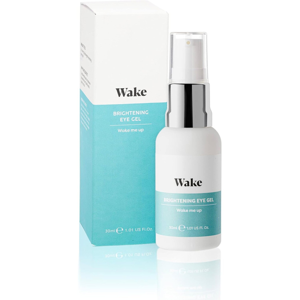 Wake Skincare Eye Gel - Hydrating Eye Serum for Puffy Eyes, Dark Circles, Eye Bags, Crows Feet and Wrinkles - Vitamin E - Collagen - 30ml Anti Agein