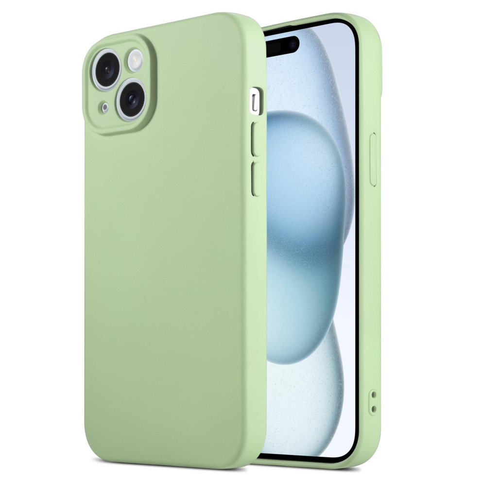 (Iphone 15 Plus, Light ) Inventcase Silicone Gel Protective Case Cover For Apple Iphones Green 5055370937208