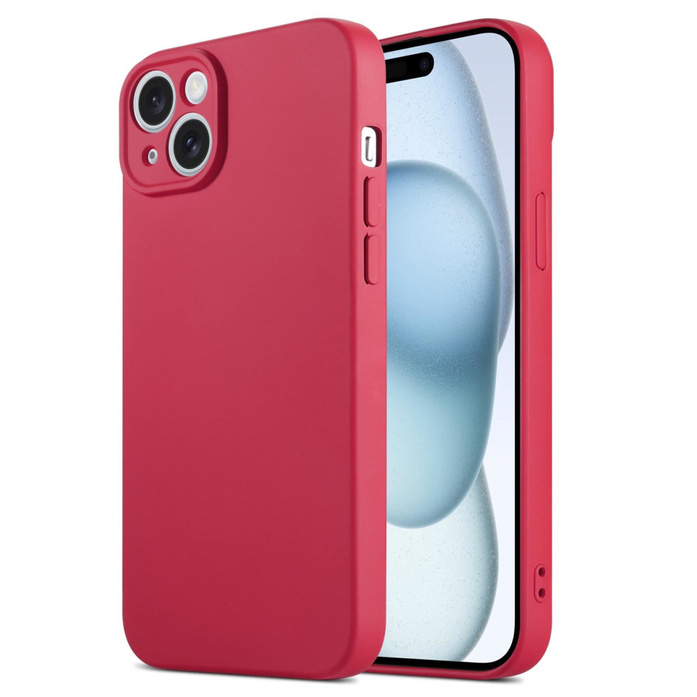 (iPhone 14 Plus, Red) InventCase Silicone Gel Protective Case Cover for Apple iPhones