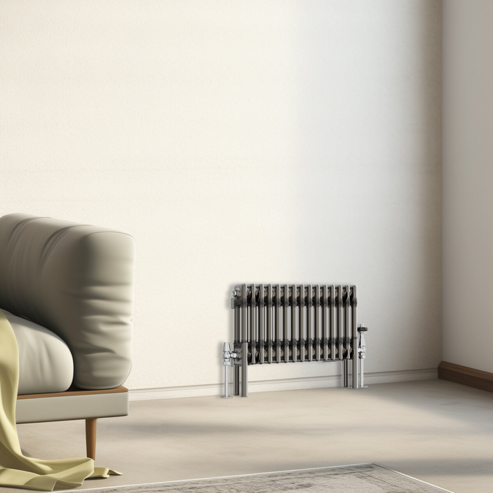 Nrg (300X695mm - 2 Column) Traditional Cast Iron Style Radiator Raw Metal Central Heating 2 Column