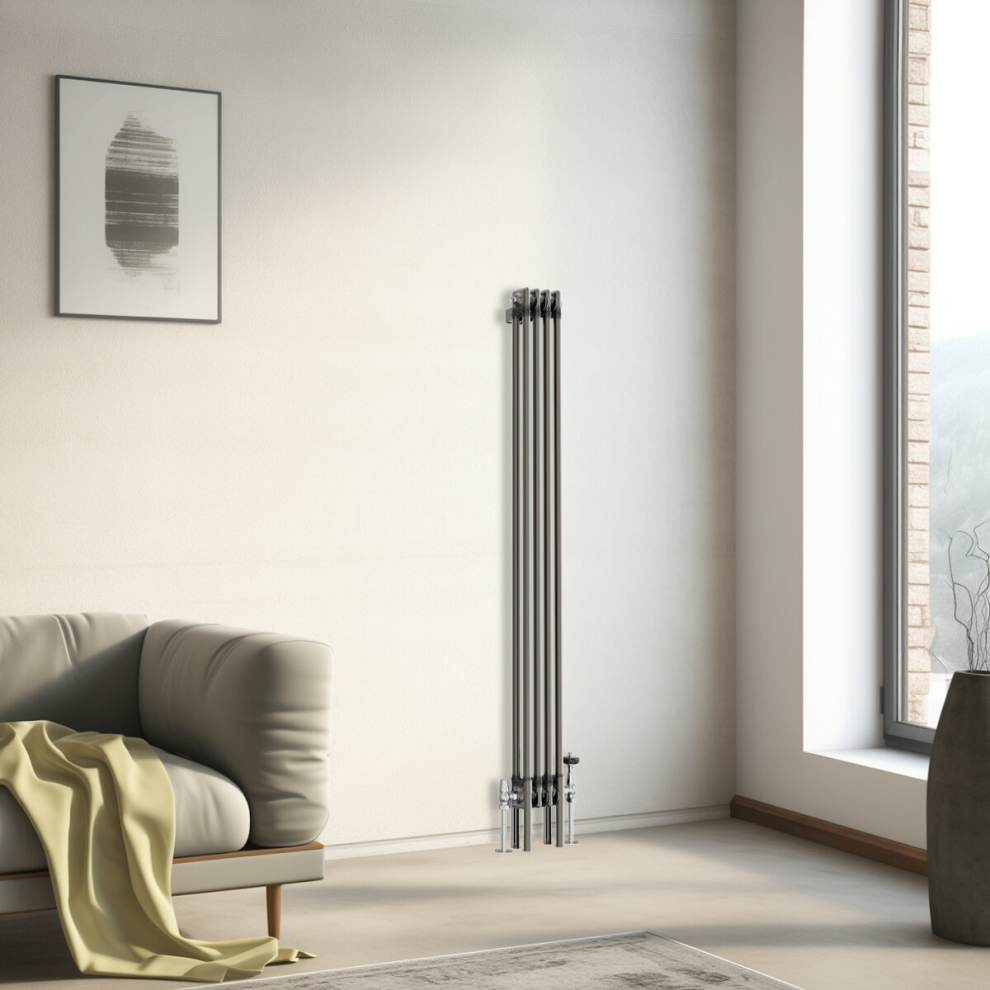 Nrg (1500X200mm - 2 Column) Traditional Cast Iron Style Radiator Raw Metal Central Heating 2 Column