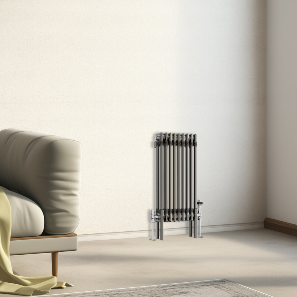 Nrg (600X425mm - 2 Column) Traditional Cast Iron Style Radiator Raw Metal Central Heating 2 Column