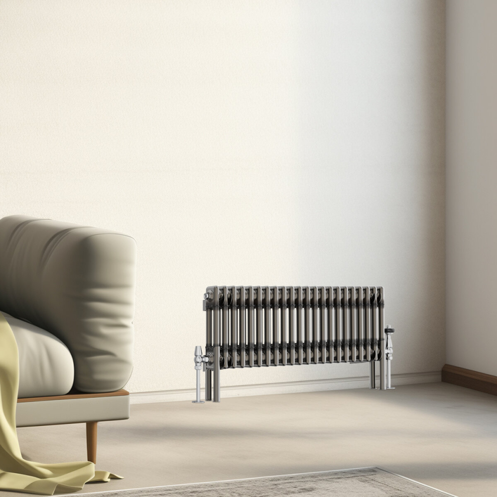 Nrg (300X1010mm - 2 Column) Traditional Cast Iron Style Radiator Raw Metal Central Heating 2 Column