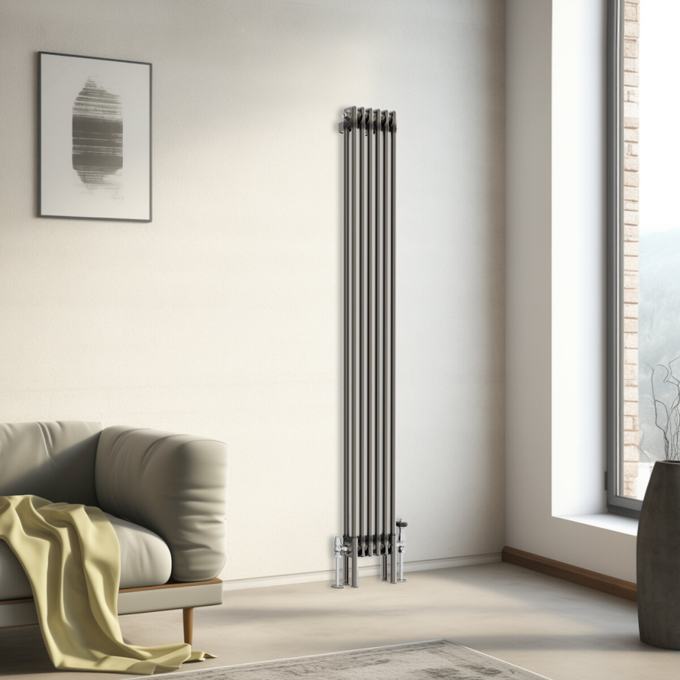 Nrg (1800X290mm - 2 Column) Traditional Cast Iron Style Radiator Raw Metal Central Heating 2 Column