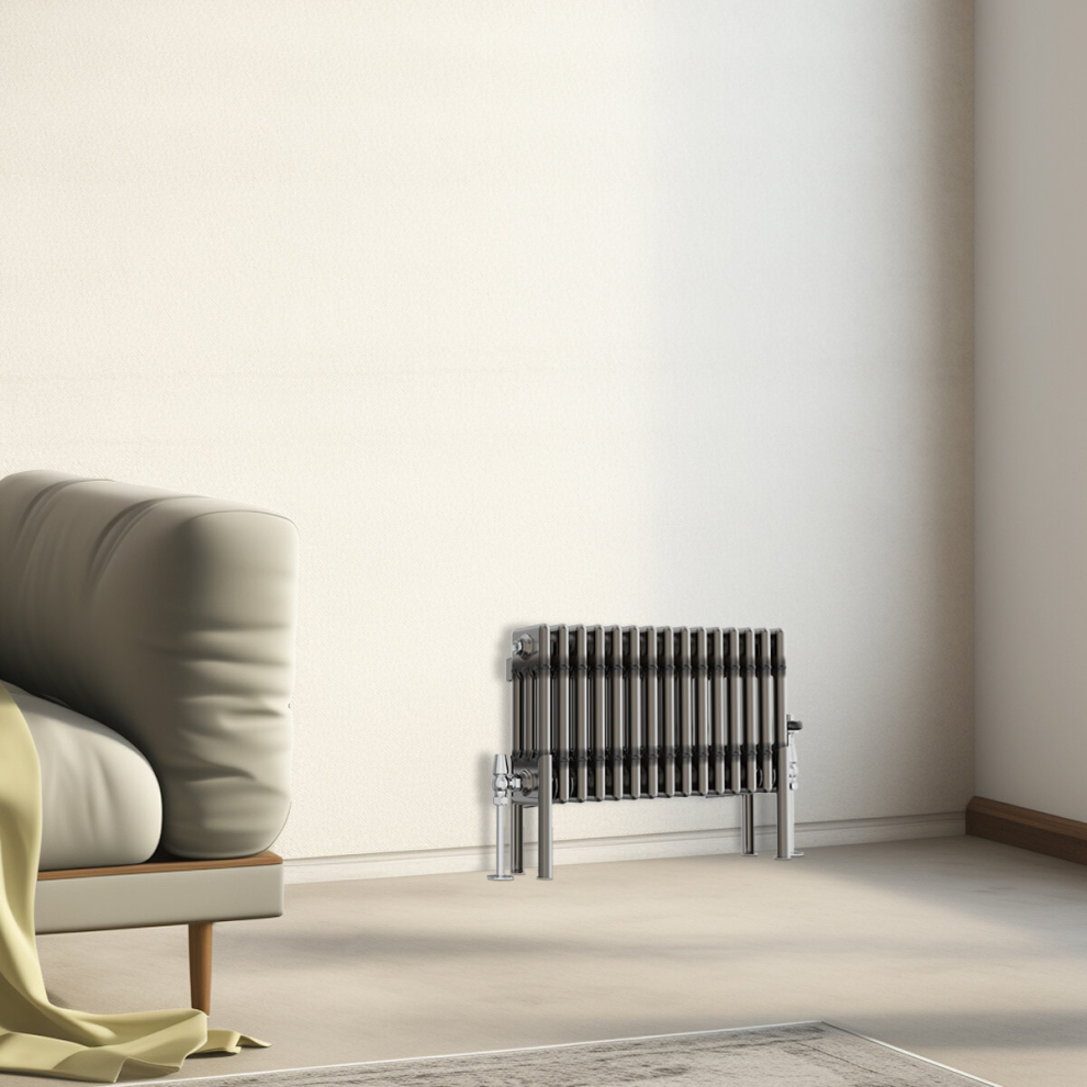 Nrg (300X697mm - 3 Column) Traditional Cast Iron Style Radiator Raw Metal Central Heating 3 Column
