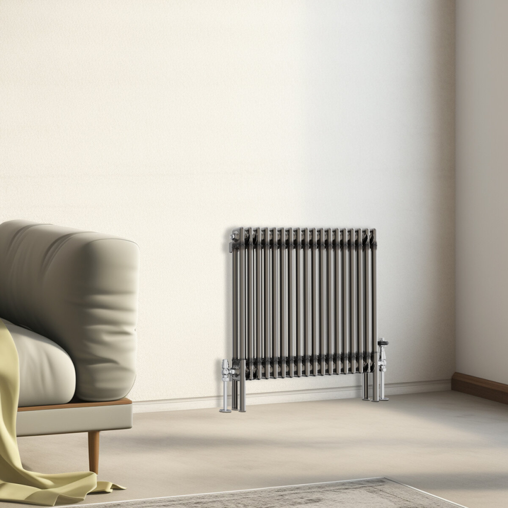 Nrg (600X830mm - 2 Column) Traditional Cast Iron Style Radiator Raw Metal Central Heating 2 Column
