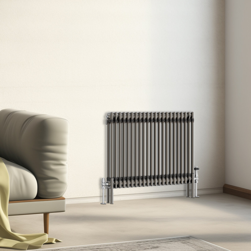 Nrg (600X1010mm - 2 Column) Traditional Cast Iron Style Radiator Raw Metal Central Heating 2 Column