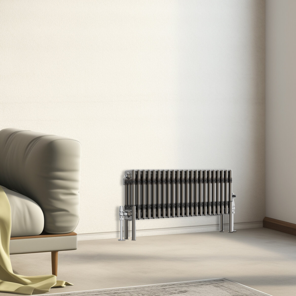 Nrg (300X1012mm - 3 Column) Traditional Cast Iron Style Radiator Raw Metal Central Heating 3 Column