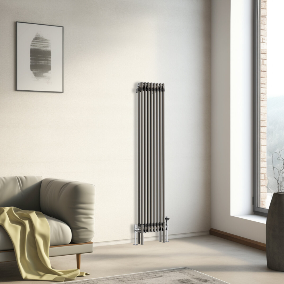 Nrg (1500X380mm - 2 Column) Traditional Cast Iron Style Radiator Raw Metal Central Heating 2 Column
