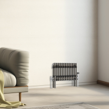 (300x605mm - 2 Column) Traditional Cast Iron Style Radiator Raw Metal Central Heating 2 Column