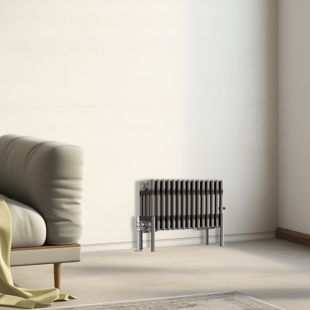 Nrg (300X695mm - 4 Column) Traditional Cast Iron Style Radiator Raw Metal Central Heating 4 Column