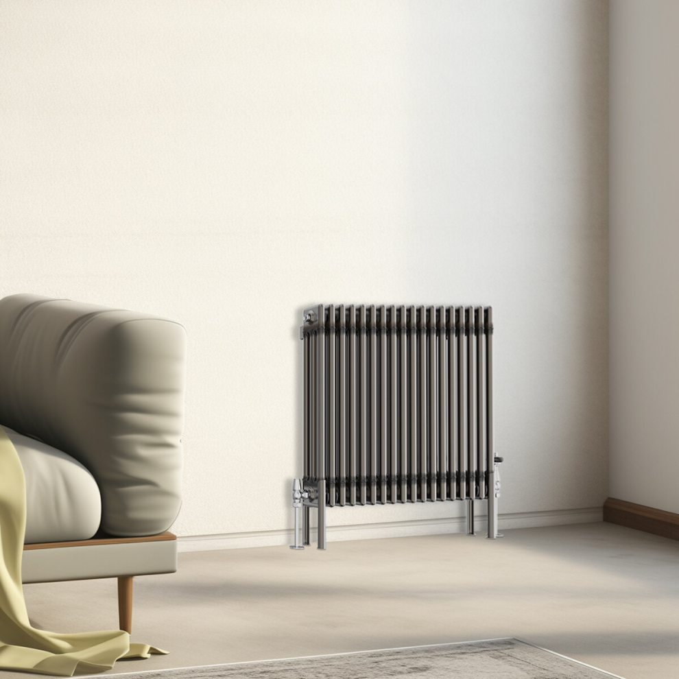 Nrg (600X832mm - 3 Column) Traditional Cast Iron Style Radiator Raw Metal Central Heating 3 Column