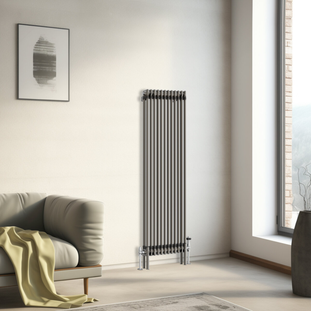 Nrg (1500X560mm - 2 Column) Traditional Cast Iron Style Radiator Raw Metal Central Heating 2 Column