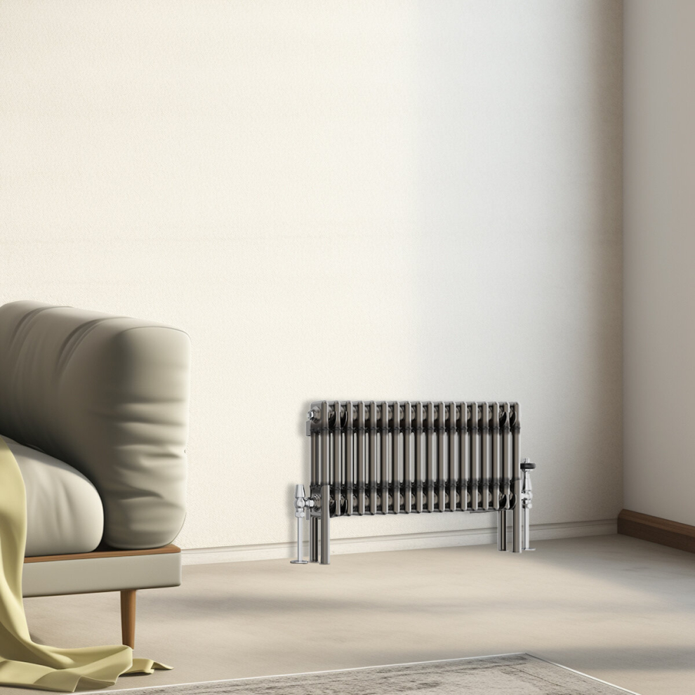 Nrg (300X830mm - 2 Column) Traditional Cast Iron Style Radiator Raw Metal Central Heating 2 Column