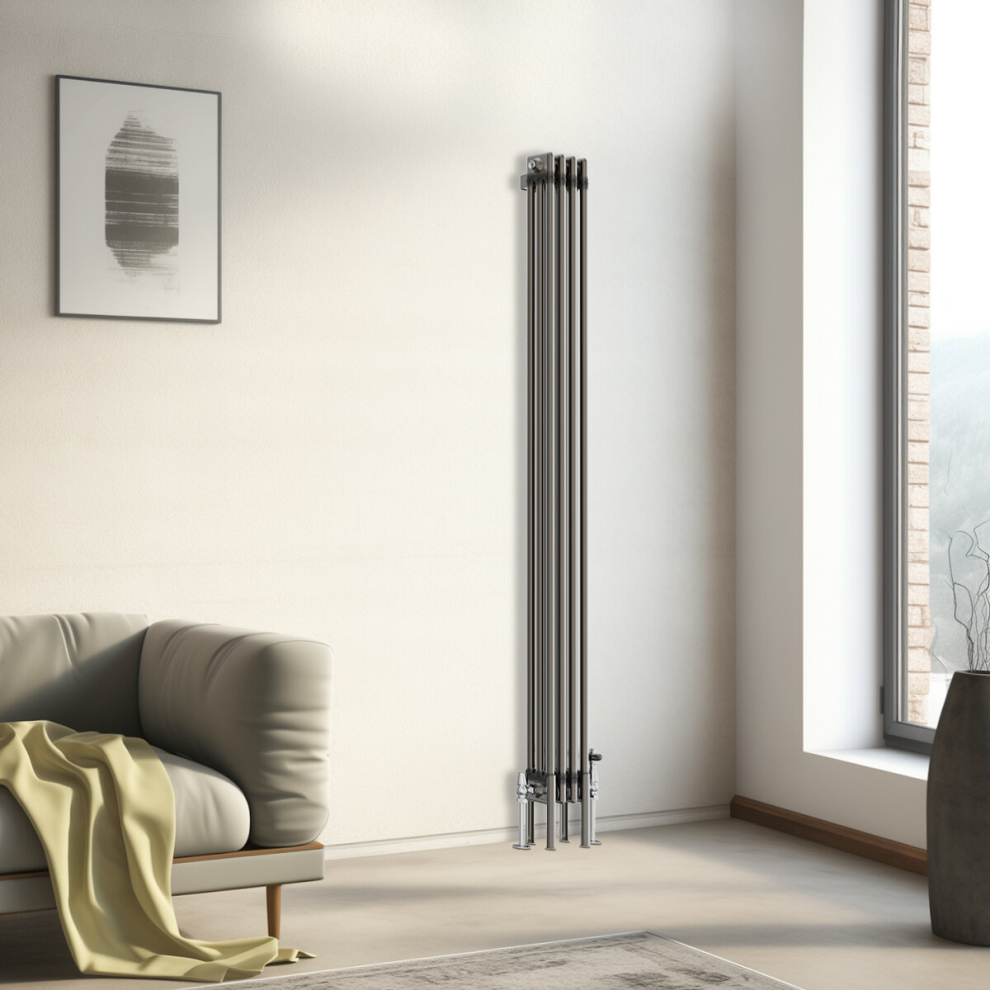 Nrg (1800X202mm - 3 Column) Traditional Cast Iron Style Radiator Raw Metal Central Heating 3 Column