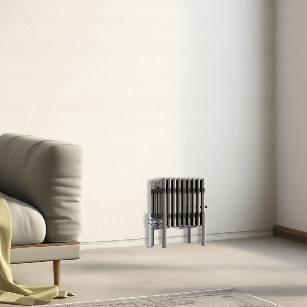 Nrg (300X425mm - 4 Column) Traditional Cast Iron Style Radiator Raw Metal Central Heating 4 Column