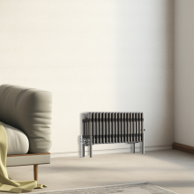 (300x830mm - 4 Column) Traditional Cast Iron Style Radiator Raw Metal Central Heating 4 Column
