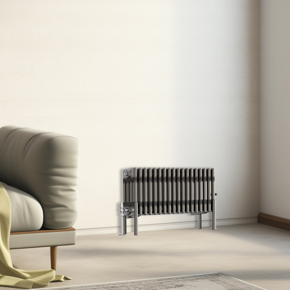 Nrg (300X830mm - 4 Column) Traditional Cast Iron Style Radiator Raw Metal Central Heating 4 Column