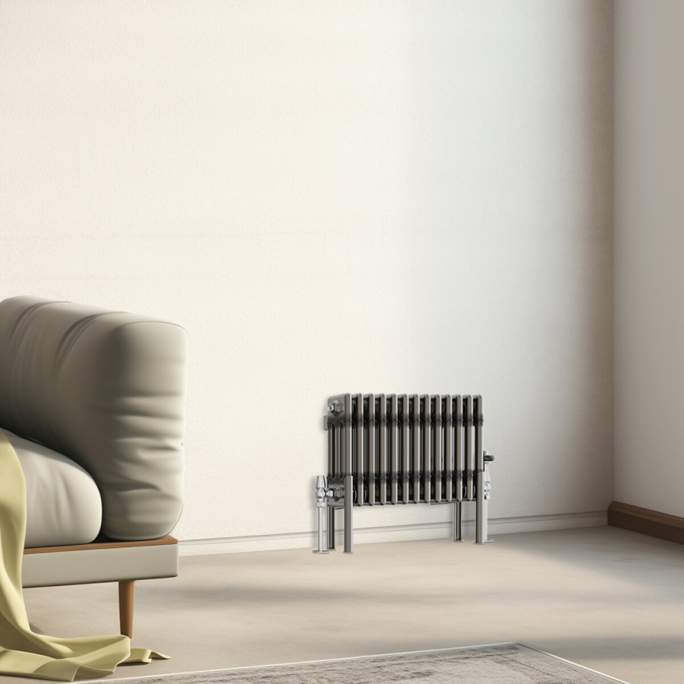 Nrg (300X607mm - 3 Column) Traditional Cast Iron Style Radiator Raw Metal Central Heating 3 Column