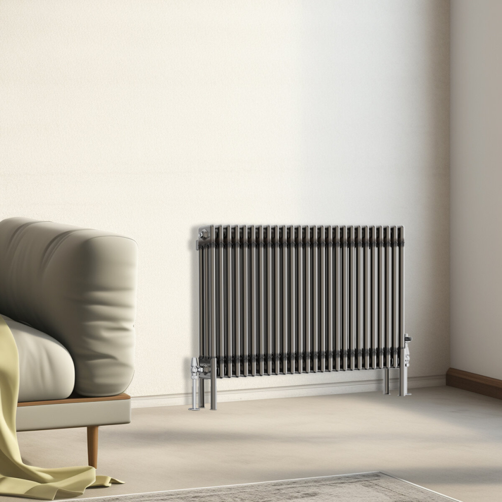Nrg (600X1192mm - 3 Column) Traditional Cast Iron Style Radiator Raw Metal Central Heating 3 Column