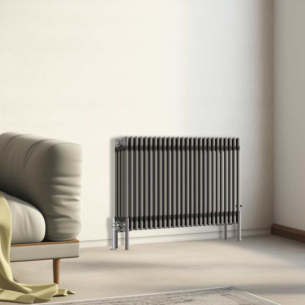 (600x1190mm - 4 Column) Traditional Cast Iron Style Radiator Raw Metal Central Heating 4 Column