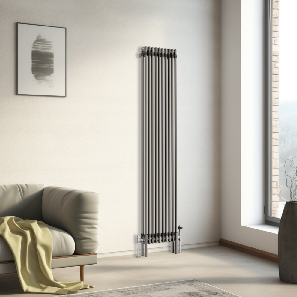 Nrg (1800X470mm - 2 Column) Traditional Cast Iron Style Radiator Raw Metal Central Heating 2 Column