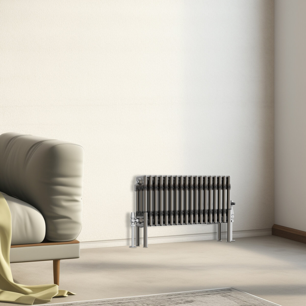(300X832mm - 3 Column) Traditional Cast Iron Style Radiator Raw Metal Central Heating 3 Column 5063123362399