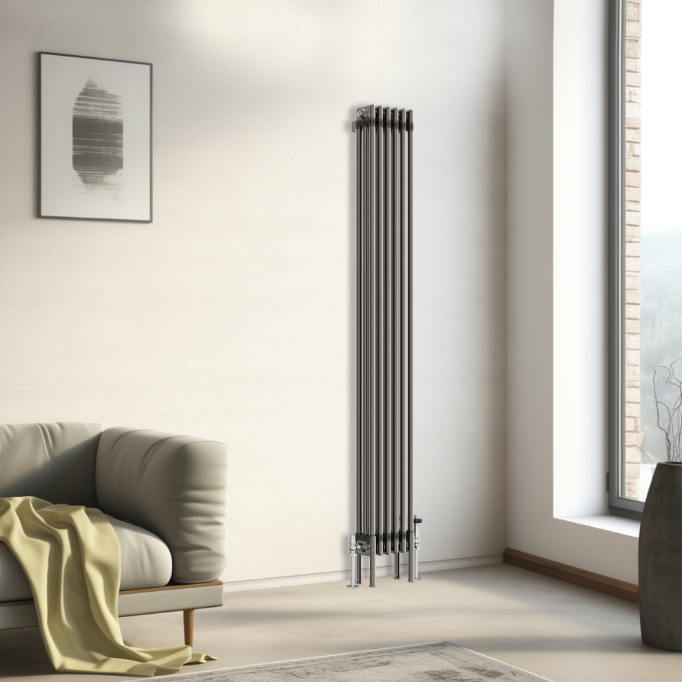 (1800x292mm - 3 Column) Traditional Cast Iron Style Radiator Raw Metal Central Heating 3 Column