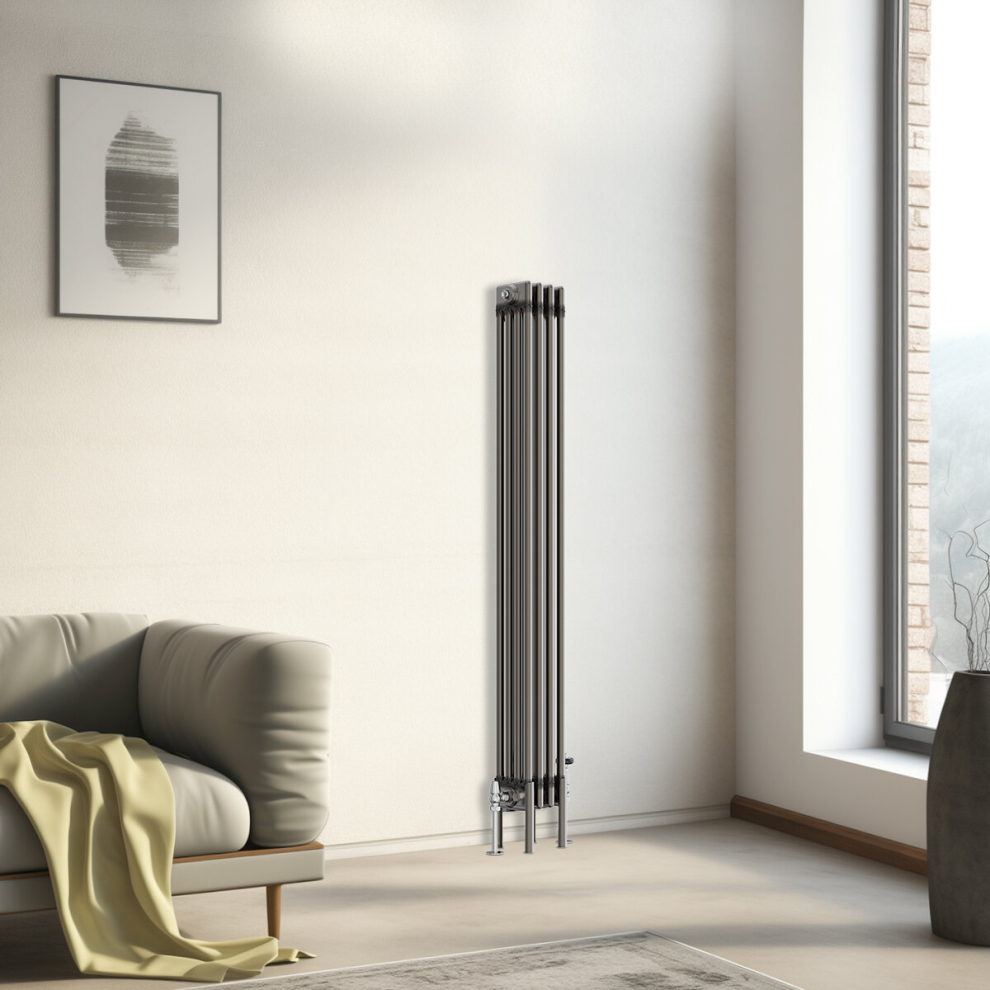 (1500X200mm - 4 Column) Traditional Cast Iron Style Radiator Raw Metal Central Heating 4 Column 5063123362726