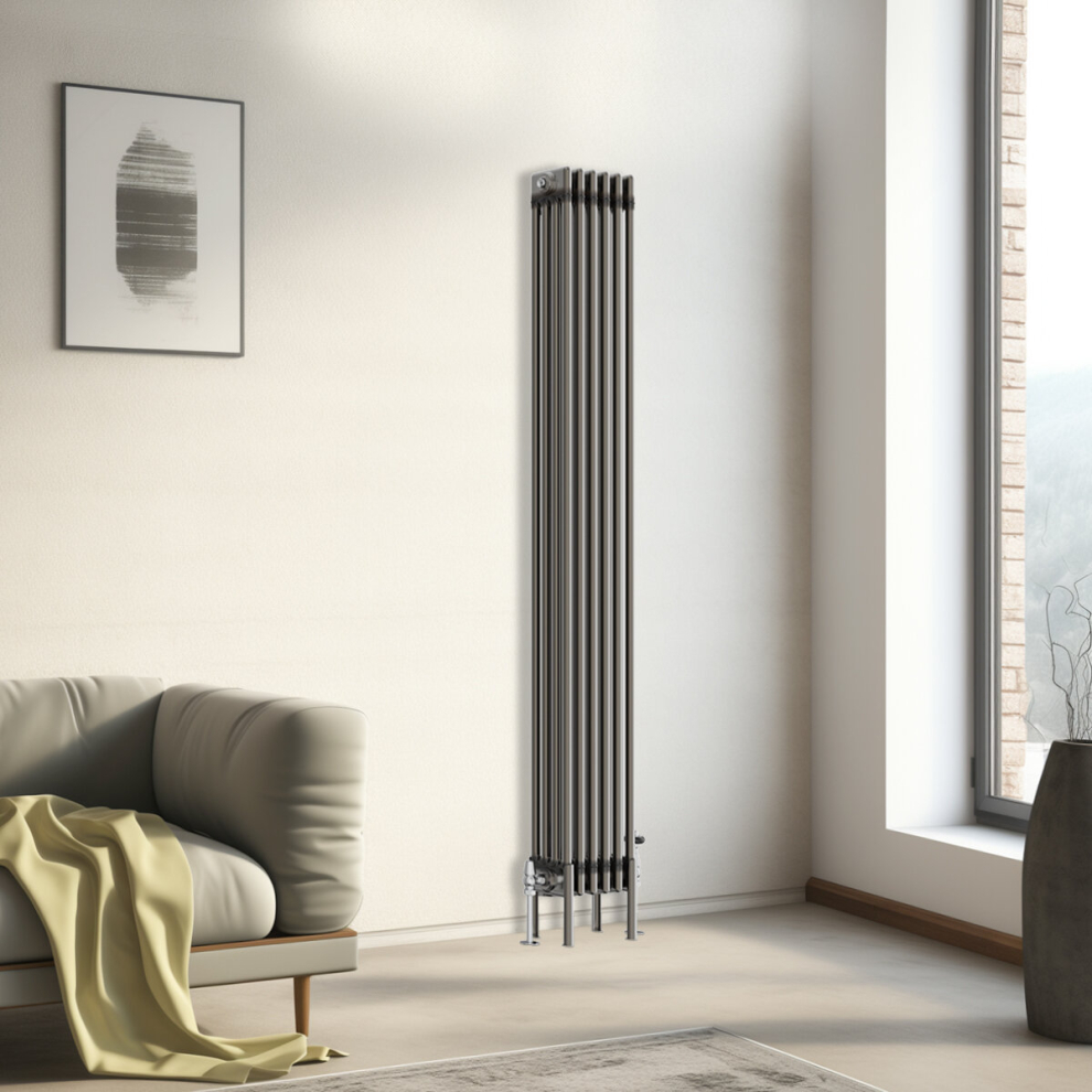 Nrg (1800X290mm - 4 Column) Traditional Cast Iron Style Radiator Raw Metal Central Heating 4 Column