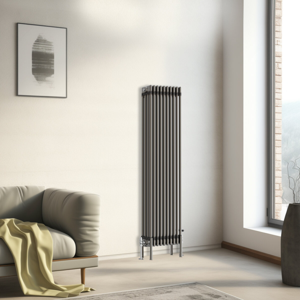 Nrg (1500X470mm - 4 Column) Traditional Cast Iron Style Radiator Raw Metal Central Heating 4 Column