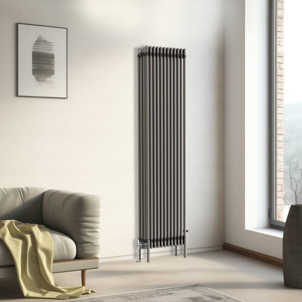 (1800x560mm - 4 Column) Traditional Cast Iron Style Radiator Raw Metal Central Heating 4 Column