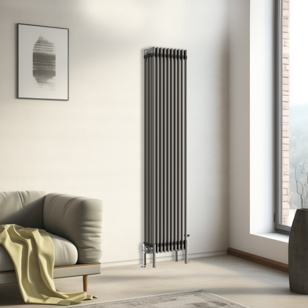Nrg (1800X470mm - 4 Column) Traditional Cast Iron Style Radiator Raw Metal Central Heating 4 Column
