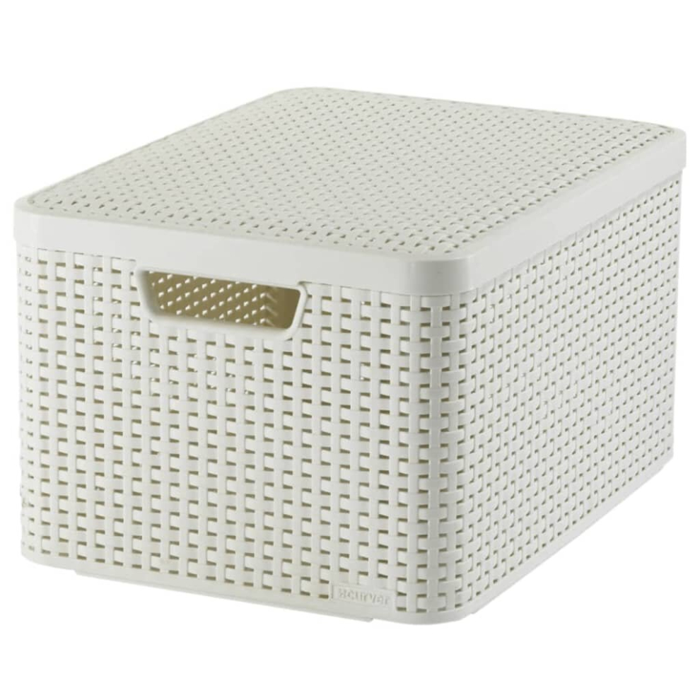 Curver Storage Box with Lid Style L 30L Creamy White Storage Container Box