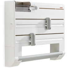 Wandabroller Leifheit Parat Plus ComfortLine 25723, Wandrollenhalter mit scharfen Klingen und 6 Aufbewahrungsplätzen, weiß