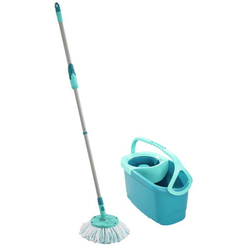 Leifheit Clean Twist Ergo Disc Floor Mop Set 52101 - Spin Technology, Adjustable Handle, 6 L Bucket, Green