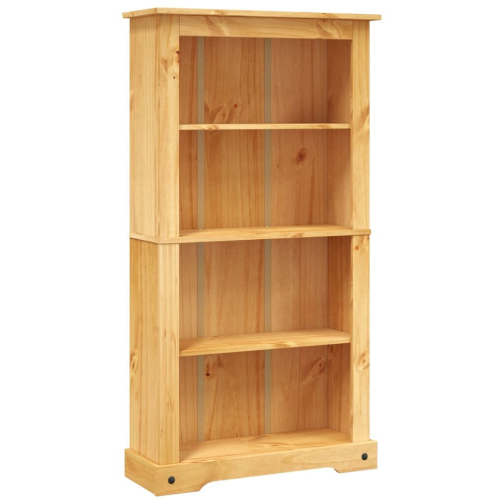 vidaXL 4-Tier Bookcase Mexican Pine Corona Range Display Shelf Storage Cabinet