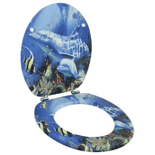 VidaXL vidaXL WC Toilet Seat MDF Lid Dolphins Replacement