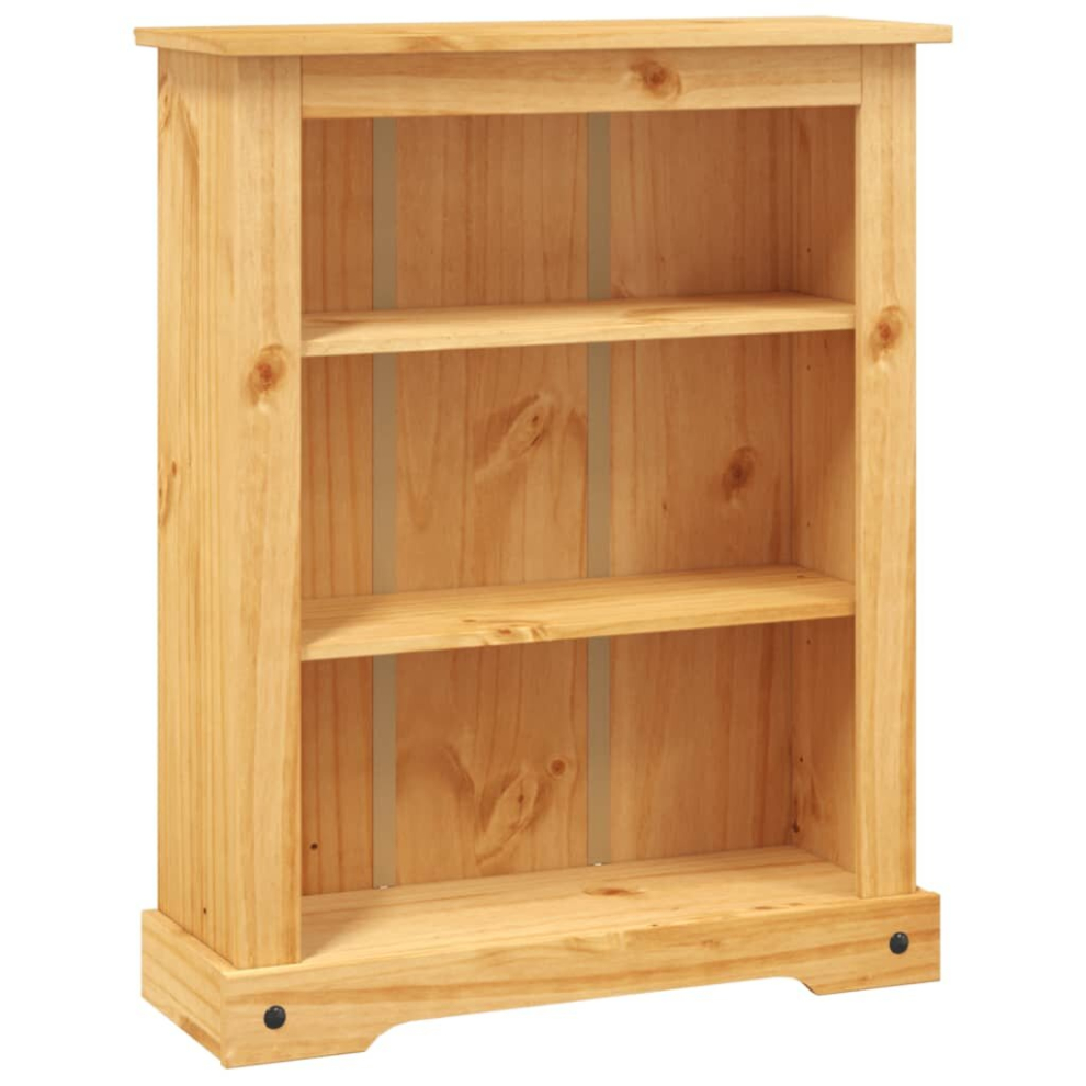 vidaXL 3-Tier Bookcase Mexican Pine Corona Range Display Shelf Storage Cabinet