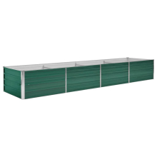 vidaXL Garden Raised Bed Galvanised Steel 320x80x45cm Green Flower Raised Bed