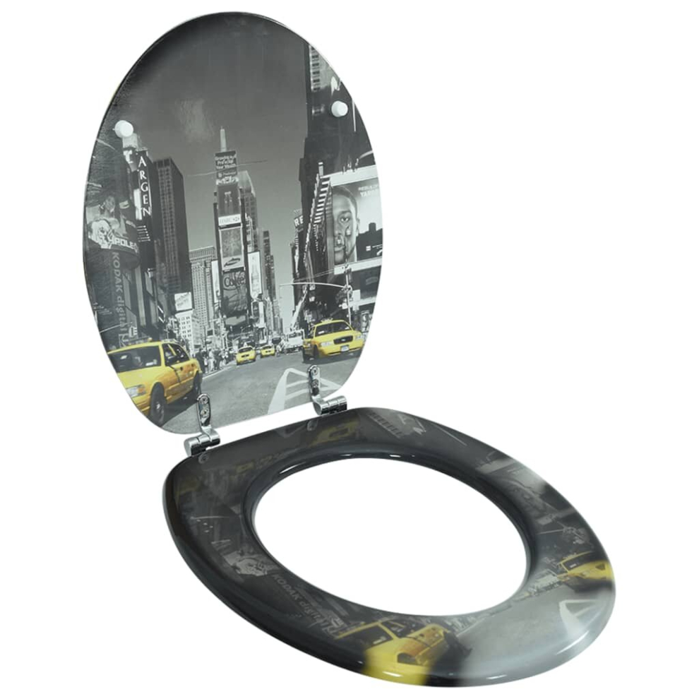 vidaXL Toilet Seat with MDF Lid New York Design Bathroom Furniture Accessory