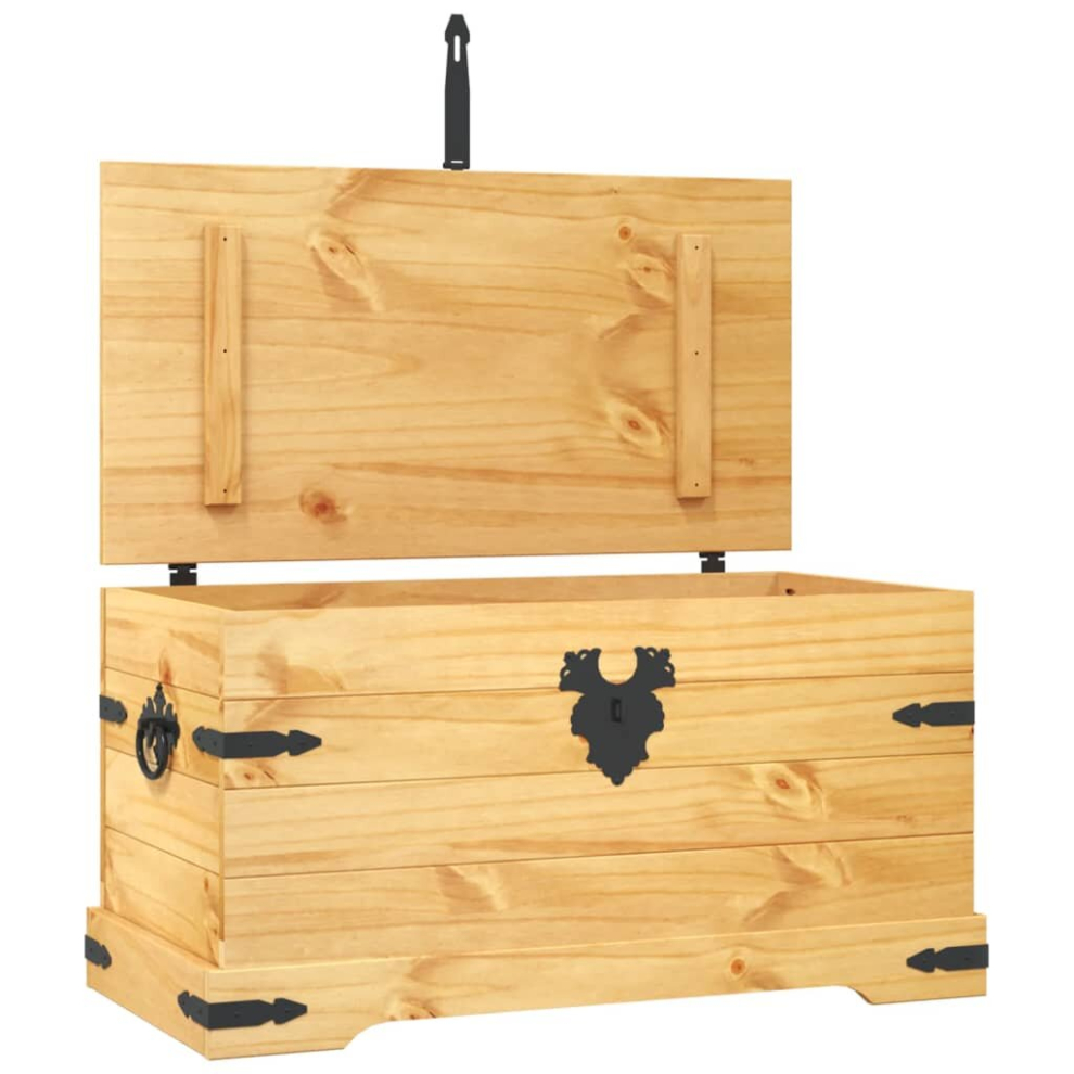 vidaXL Corona Storage Chest - Mexican Pine, Waxed Pinewood, 91x49.5x47 cm, Cabinet Organizer, 243747