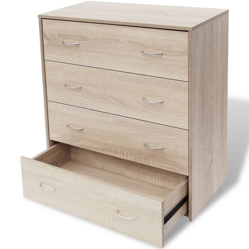 Vidaxl Sideboard With 4 Drawers Oak Colour Home Cupboard Side Console Cabinet