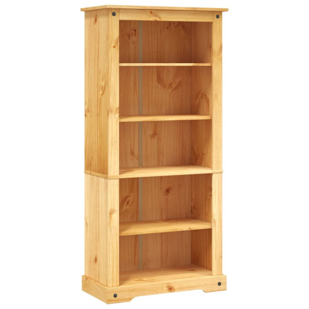 vidaXL 5-Tier Bookcase Mexican Pine Corona Range Display Shelf Storage Cabinet