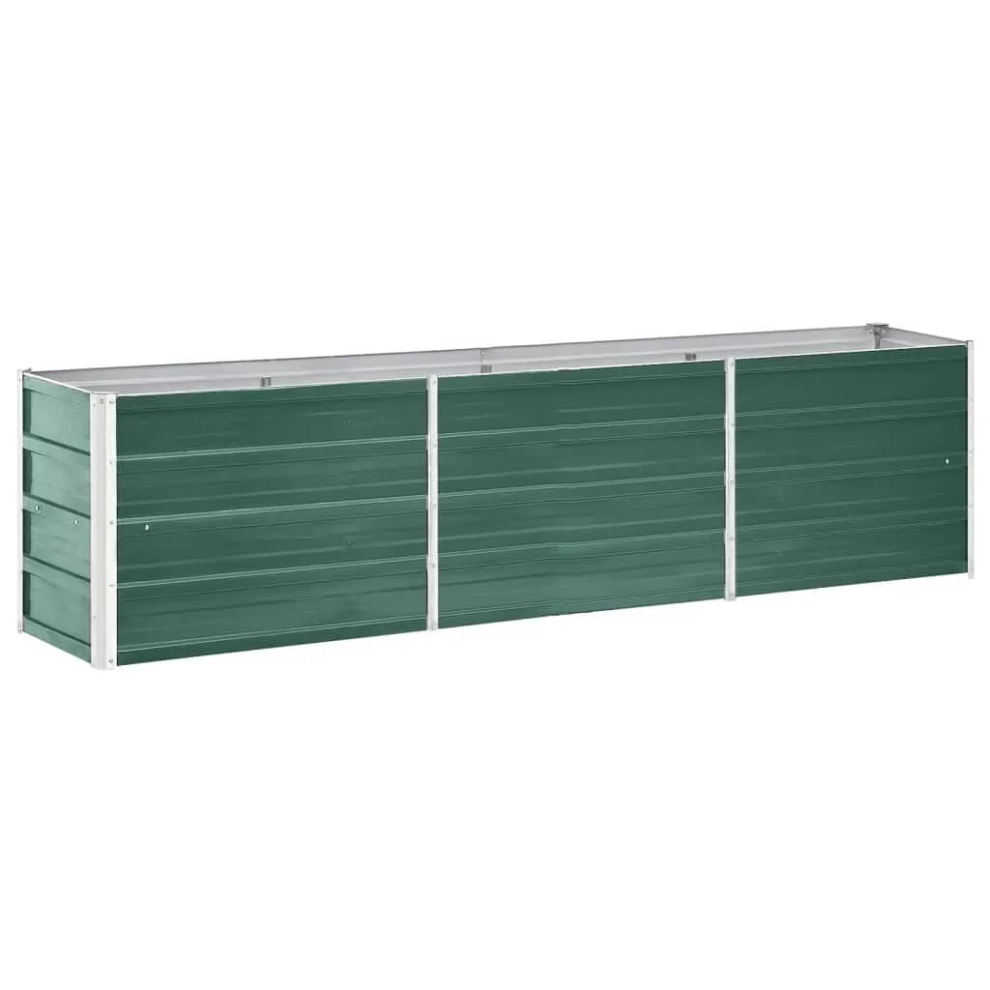 vidaXL Garden Raised Bed 240x40x45cm Galvanised Steel Green Patio Planter Pot