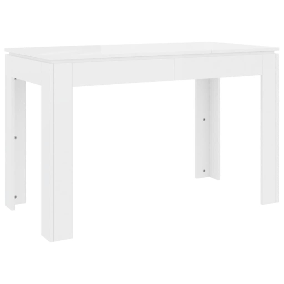 vidaXL Dining Table High Gloss White 120cm Engineered Wood Dinner Desk Stand