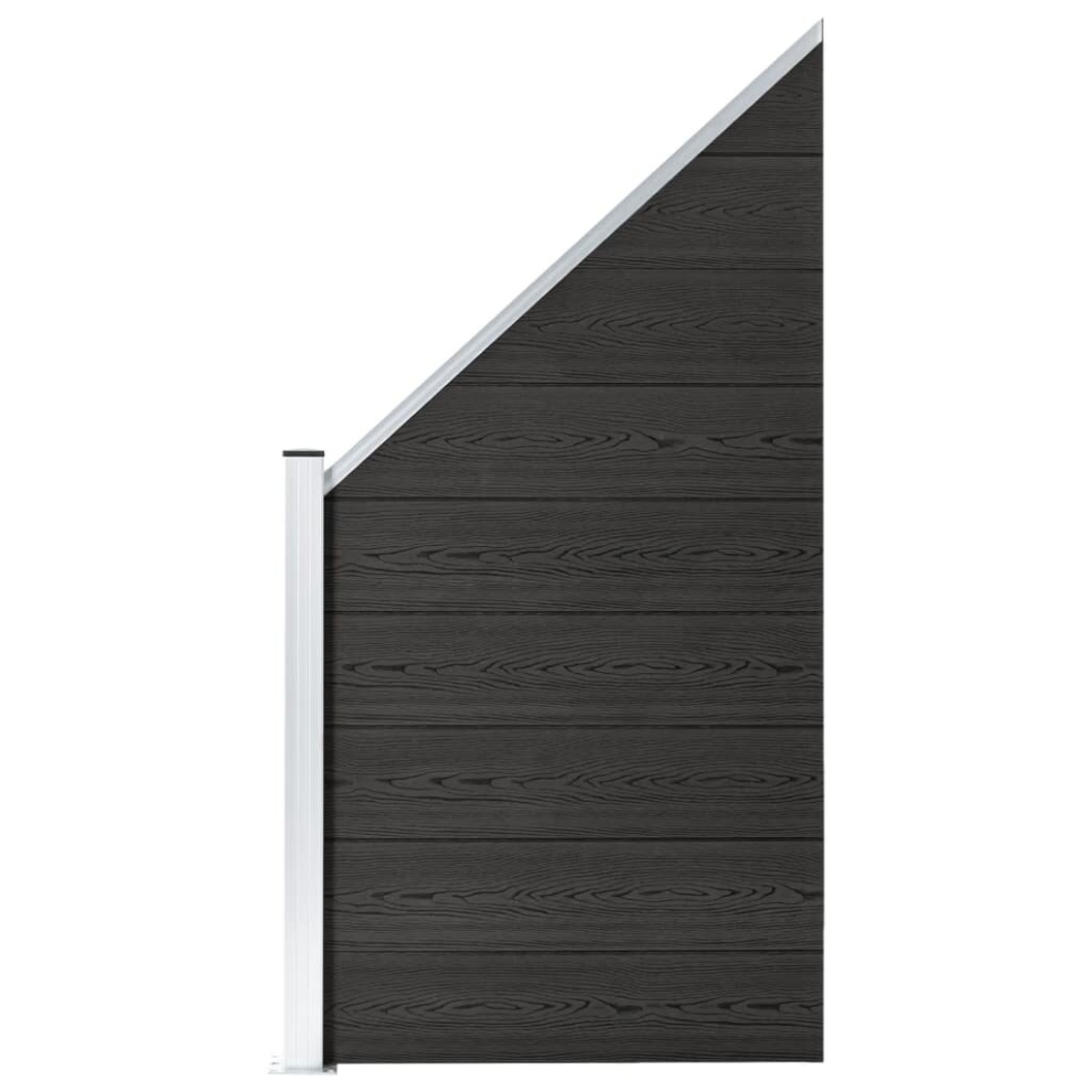 Vidaxl Garden Fence Wpc 95 X (105-180) Cm Grey Outdoor Backyard Fencing Panel