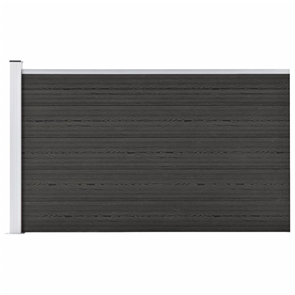 vidaXL Garden Fence WPC Grey Patio Wooden Panel Wall Barriers Edge Border Set